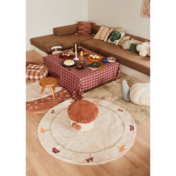 Bēšs mazgājams/ar rokām darināts kokvilnas bērnu paklājs ø140 cm Chanterelle – Lorena Canals-image-3