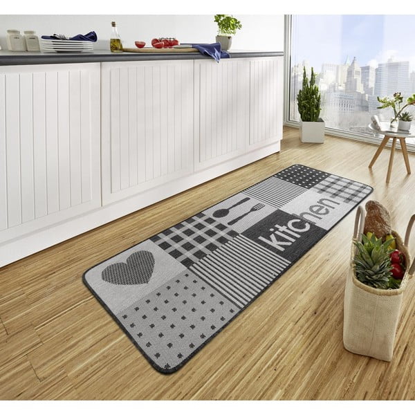 Pelēks virtuves paklājs Hanse Home Weave Patchwork Kitchen, 70 x 180 cm-image-1