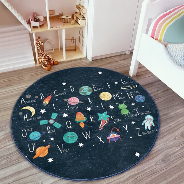 Tumši zils bērnu paklājs ø 100 cm Comfort – Mila Home-image-3