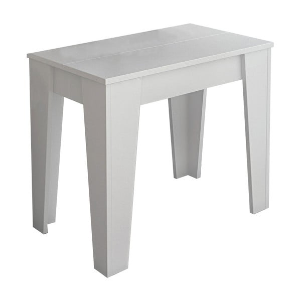 Balts koka galds ar 6 papildu pagarinājumiem Tomasucci Charlie, 75 x 90 x 50 cm