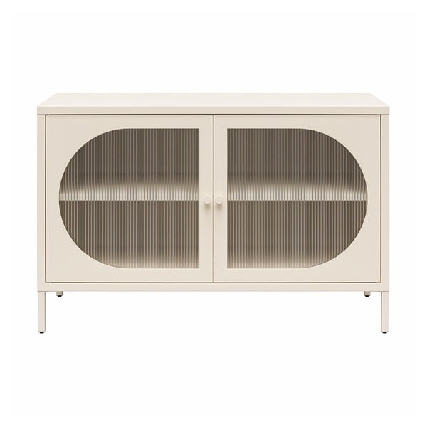 Krēmkrāsas metāla vitrīna 100x64x40 cm Luna – Støraa