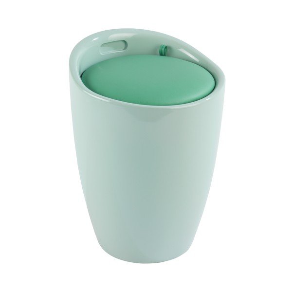 Piparmētru krāsas veļas grozs un taburete divi vienā Wenko Candy, 20 l-image-3