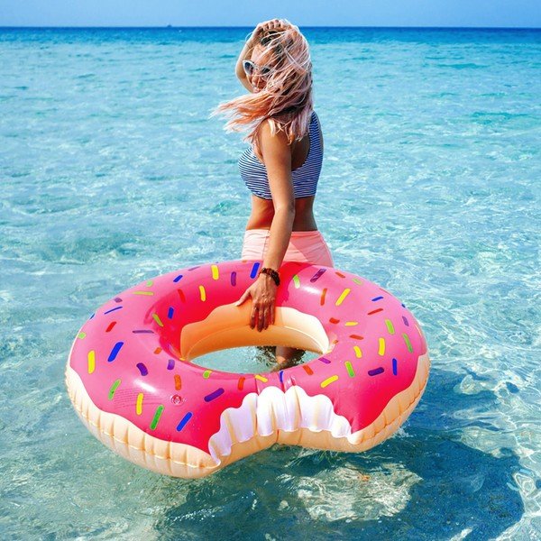 Piepūšamais gredzens InnovaGoods Pink Donut-image-1