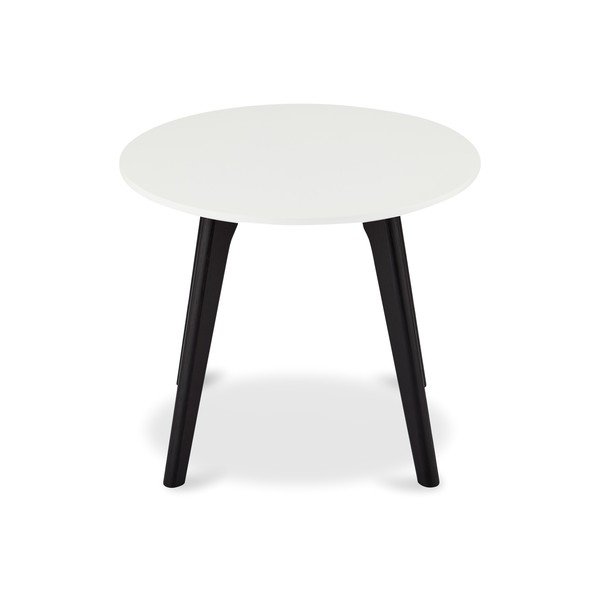 Melnbalts kafijas galdiņš ar ozolkoka kājām Furnhouse Life, Ø 48 cm-image-1