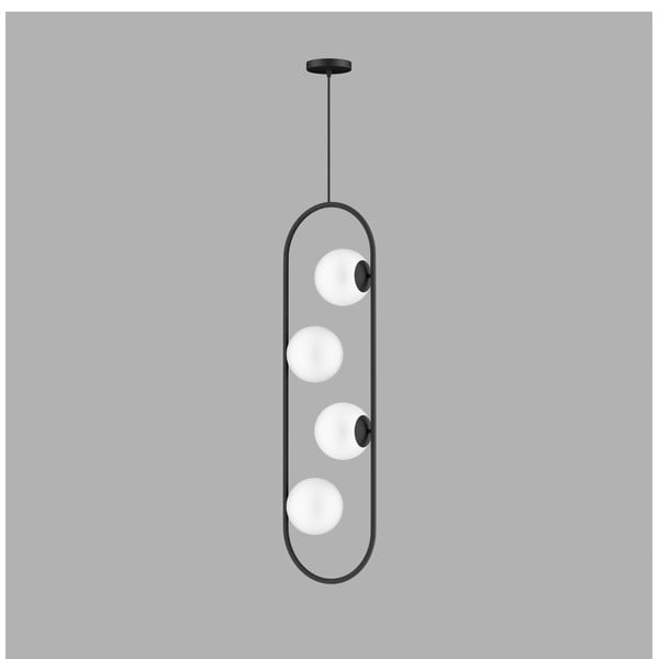 Melna piekaramā lampa ar stikla abažūru Club – Squid Lighting