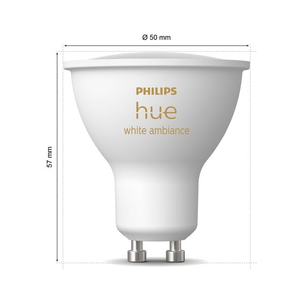 LED spuldzes (2 gab.) ar GU10 spuldžu ietveri, 4 W White ambiance – Philips Hue-image-4