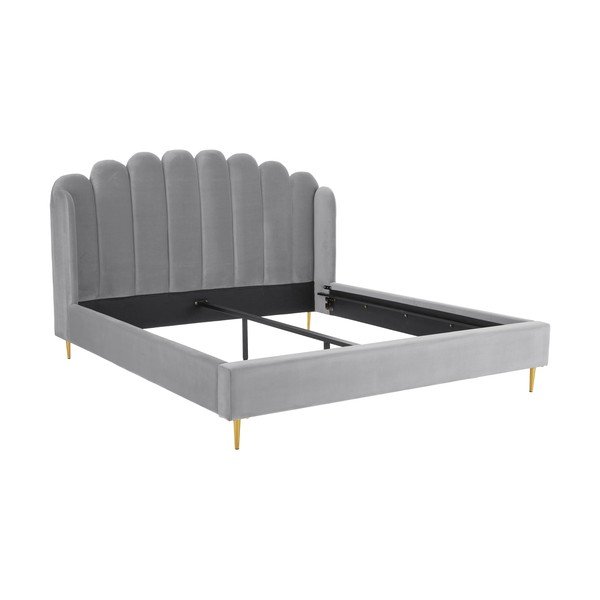 Pelēka gulta Westwing Collection Glamour, 180 x 200 cm-image-4