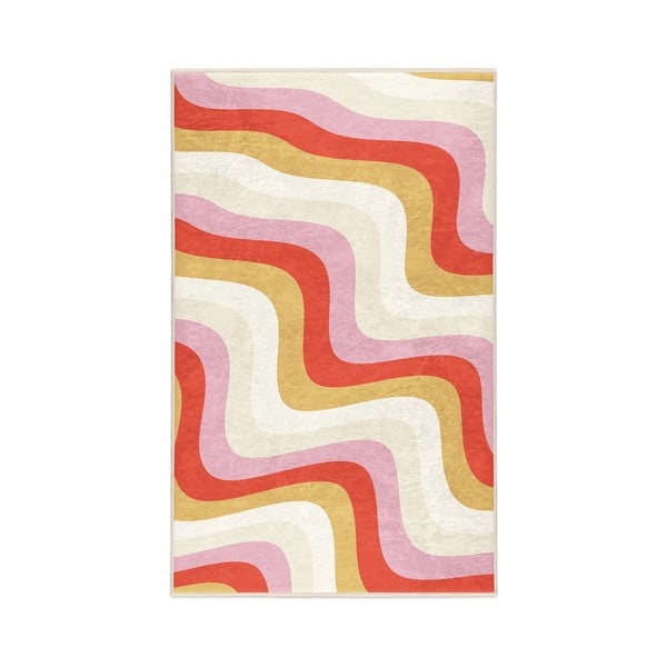 Dzeltens/rozā mazgājams paklājs 60x100 cm Creamy Raspberry Swirl – Mila Home
