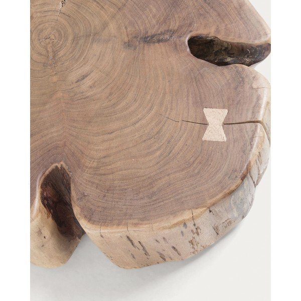 Dabīga toņa akācijas masīvkoka apaļš žurnālgaldiņš 60x65 cm Essi – Kave Home-image-1