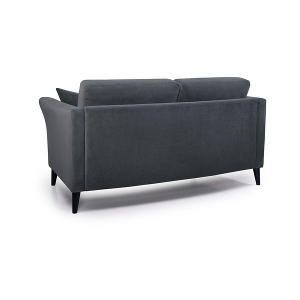 Tumši pelēks samta dīvāns 165 cm Eden – Scandic-image-3