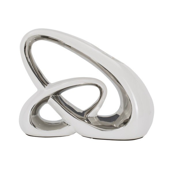 Balta un sudraba keramikas vāze Mauro Ferretti Bling-image-4