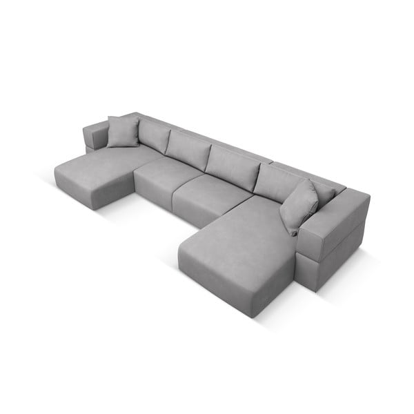 Gaiši pelēks stūra dīvāns (U veida) Esther – Milo Casa-image-2