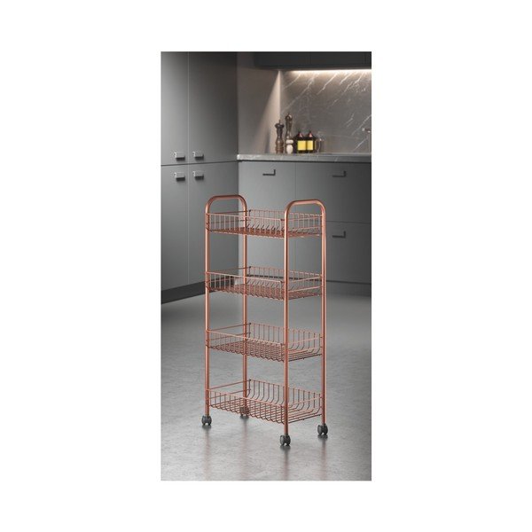 Pārvietojams metāla plaukts vara krāsā 41x84 cm Ascona – Metaltex-image-3