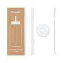 Silikona salmiņš ar tīrīšanas birstīti un vāku  Clear  – Muuki