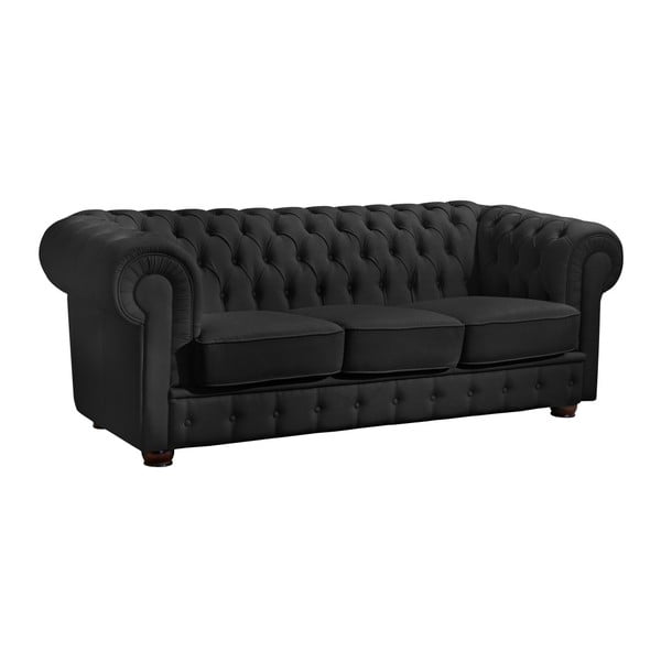 Melns ādas dīvāns Max Winzer Bridgeport, 200 cm