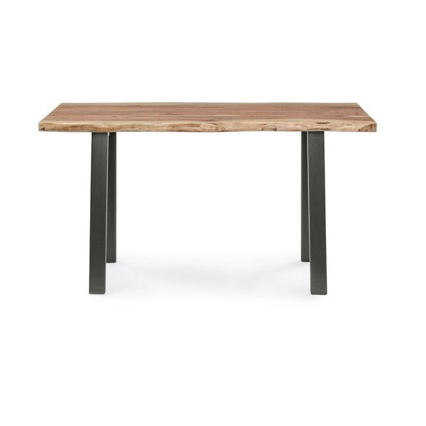 Melns/dabīga toņa konsoles galds ar akācijas koka galda virsmu 45x130 cm Aron – Bizzotto