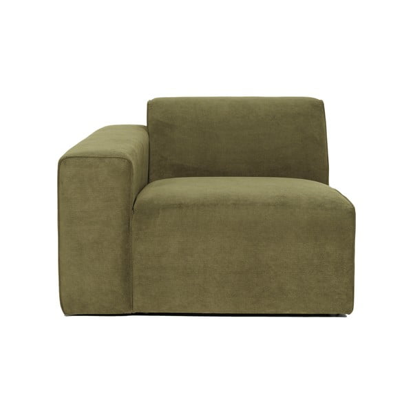 Zaļš velveta dīvāna gala modulis Scandic Sting, 101 cm, kreisais stūris