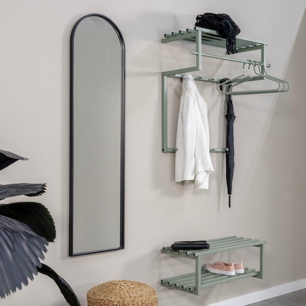 Dūmakaini zaļš metāla sienas pakaramais ar plauktu 76 cm Rizzoli – Spinder Design-image-1