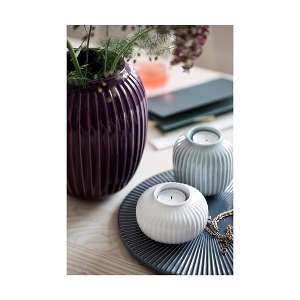 Balts porcelāna svečturis tējas svecēm Kähler Design Hammershoi, ⌀ 10 cm-image-2