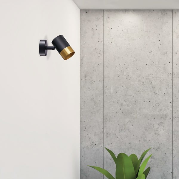 Melna/zelta krāsas sienas lampa Tobi – Candellux Lighting-image-1