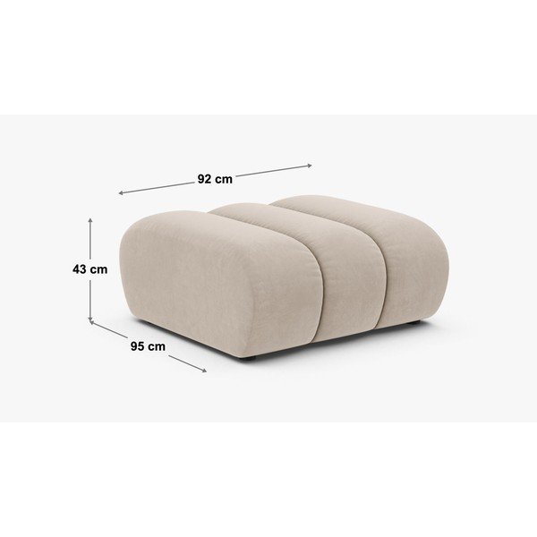 Bēšs kāju soliņš no šenila auduma Lupine – Micadoni -image-3