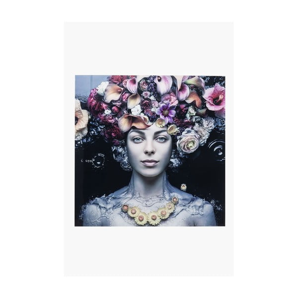 Stikla glezna Kare Design Flower Art Lady, 80 x 80 cm