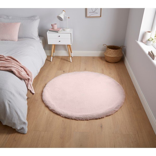 Rozā paklājs Think Rugs Teddy, ⌀ 120 cm-image-1