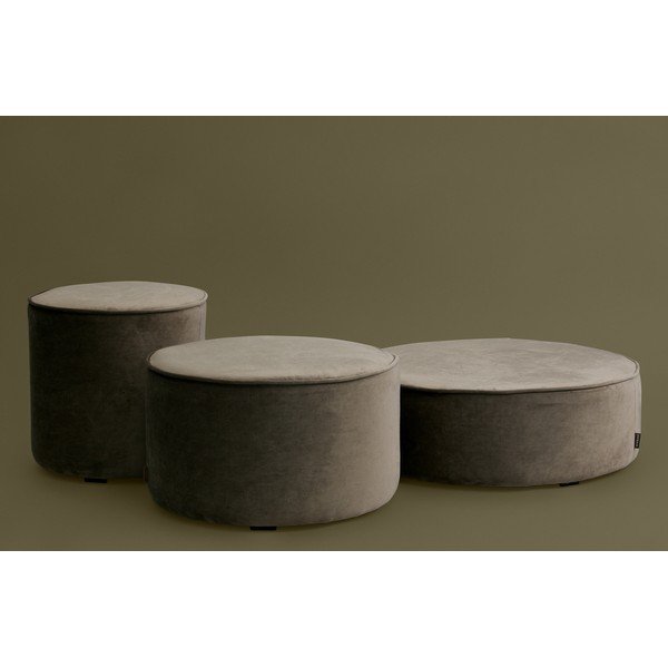 Aļģeļzaļš samta pufs WOOOD Sara, ⌀ 60 cm-image-1