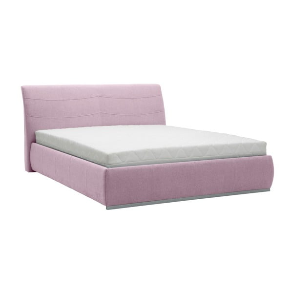 Gaiši rozā divguļamā gulta Mazzini Beds Luna, 160 x 200 cm