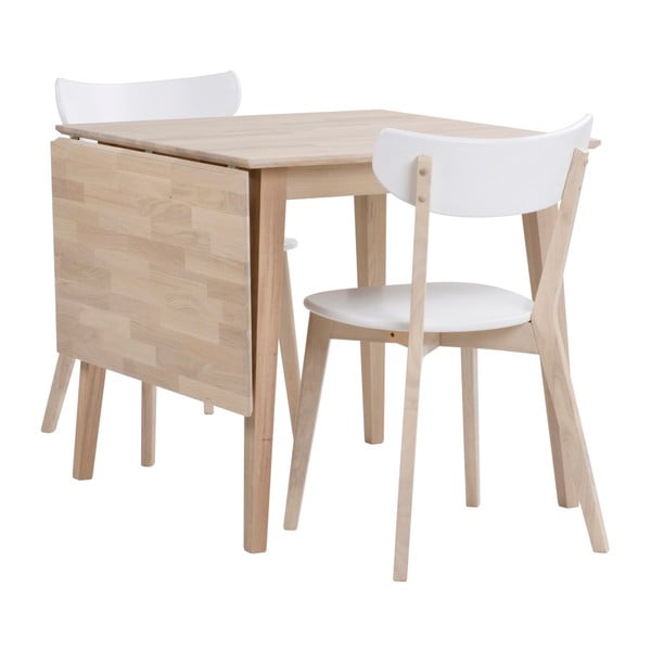 Izvelkams ēdamgalds no matēta, lakota ozolkoka Rowico Filippa, 80 x 80 cm-image-4