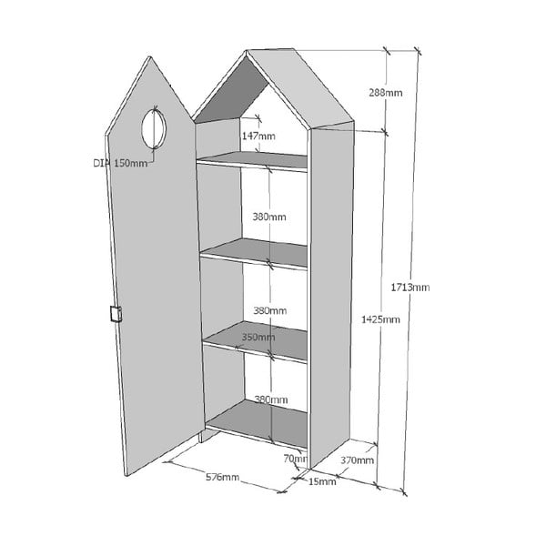 Zaļš drēbju skapis Vipack Casami-image-3