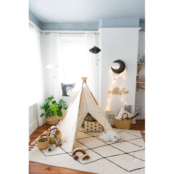 Krēmkrāsas mazgājams/ar rokām darināts kokvilnas paklājs 140x200 cm Bereber Beige – Lorena Canals-image-1