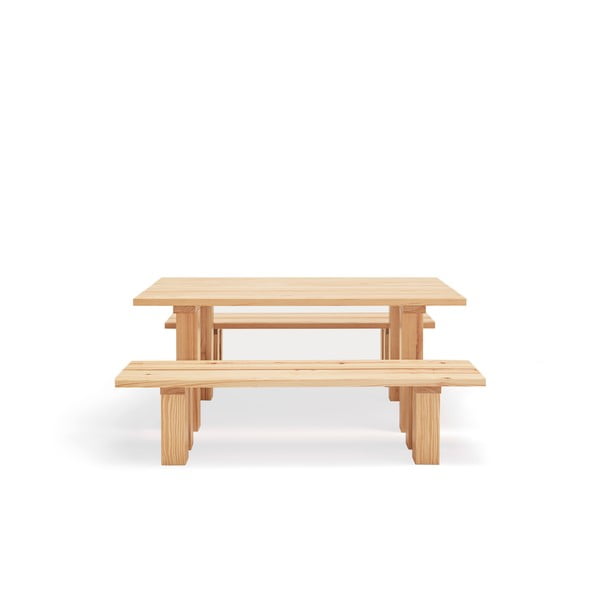 Ēdamgalds ar priedes masīvkoka galda virsmu 100x180 cm Banda – Teulat-image-2