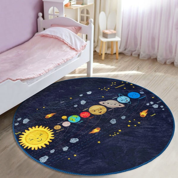 Tumši zils bērnu paklājs ø 120 cm Comfort – Mila Home-image-3