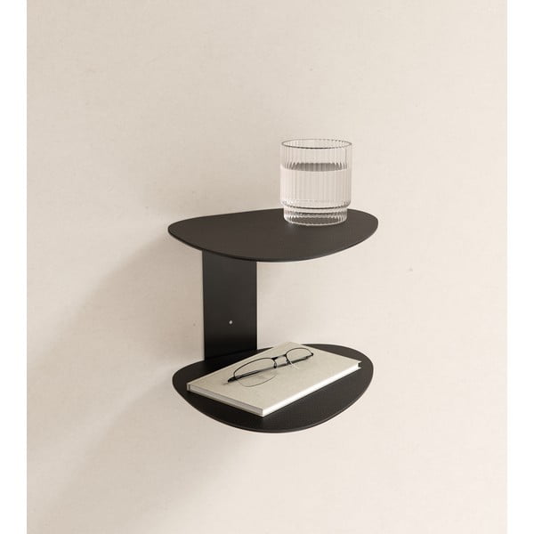 Melns tērauda sienas plaukts 29 cm Curve Bull – LIND DNA-image-1