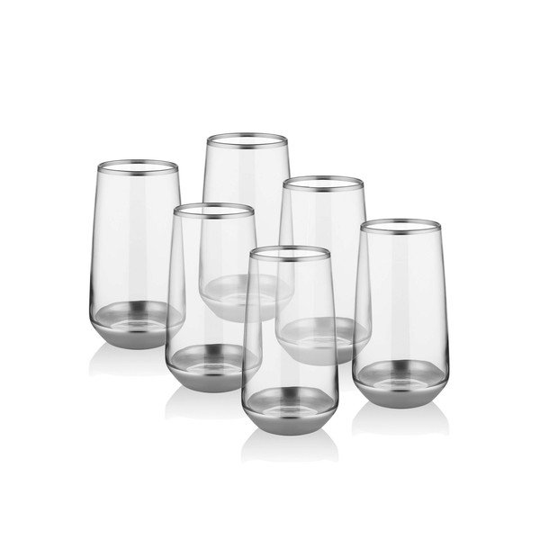 6 glāžu komplekts Mia Glam Silver, 380 ml-image-1
