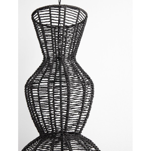 Matēti melna no virves piekaramā lampa ø 38 cm Breena – Nova Luce-image-4