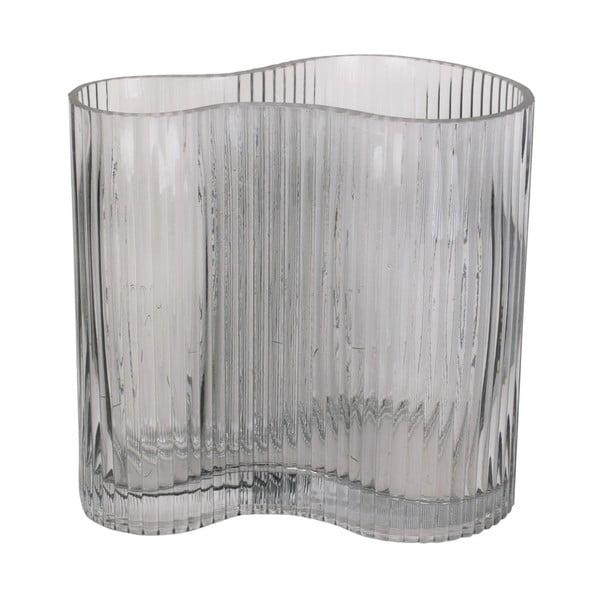 Pelēka stikla vāze PT LIVING Wave, augstums 18 cm-image-3