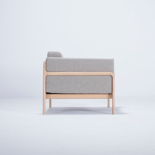 Ozolkoka krēsls ar pelēku auduma sēdekli Gazzda Fawn-image-4