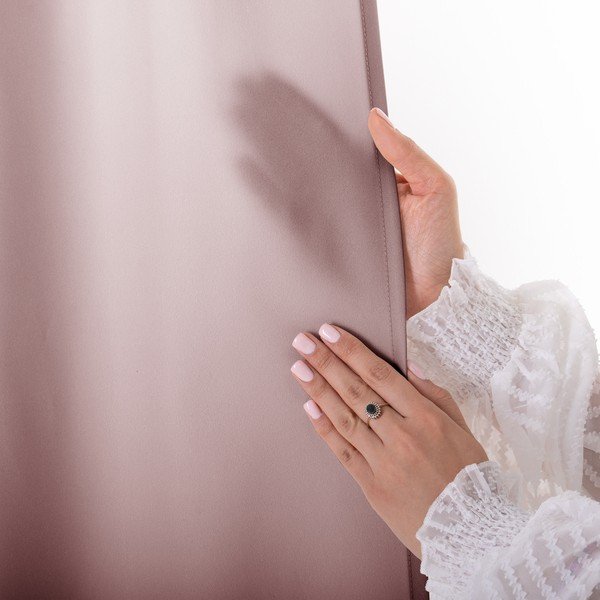 Dūmakaini rozā daļēji gaismu necaurlaidīgs aizkars 140x250 cm Carli Tie – Restilo-image-4