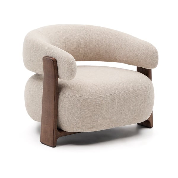 Bēšs atpūtas krēsls no šenila auduma Granite – Kave Home