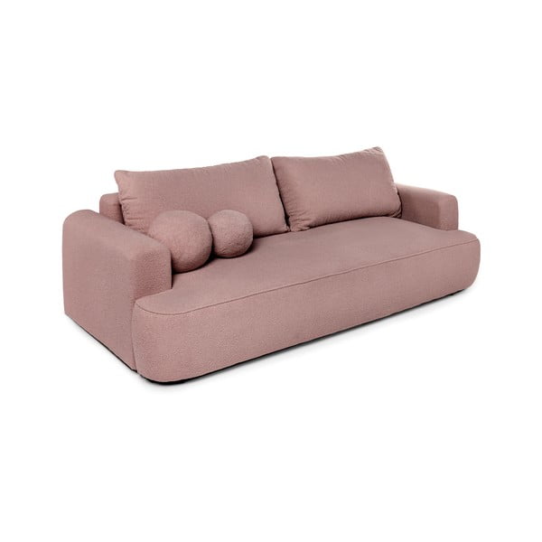 Gaiši rozā salokāms dīvāns no buklē auduma 247 cm Quinoa – Bonami Selection-image-2