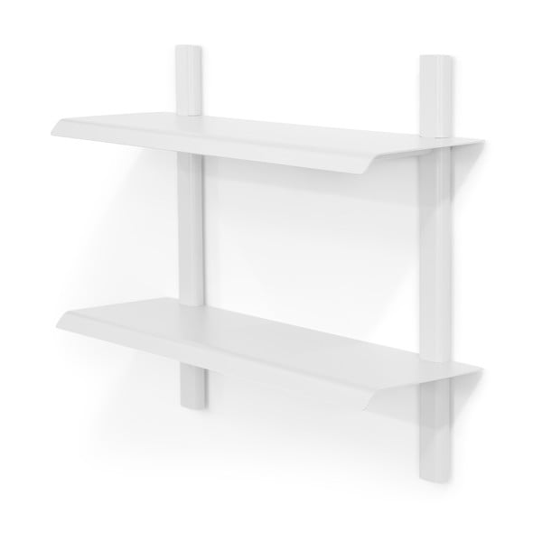 Balts daudzlīmeņu metāla sienas plaukts 60 cm Hola – Spinder Design-image-2