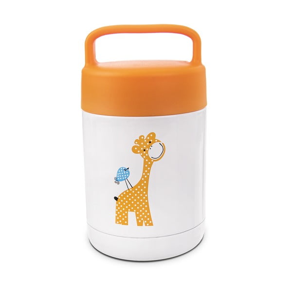 Balts/oranžs bērnu termoss 480 ml Žirafa – Orion