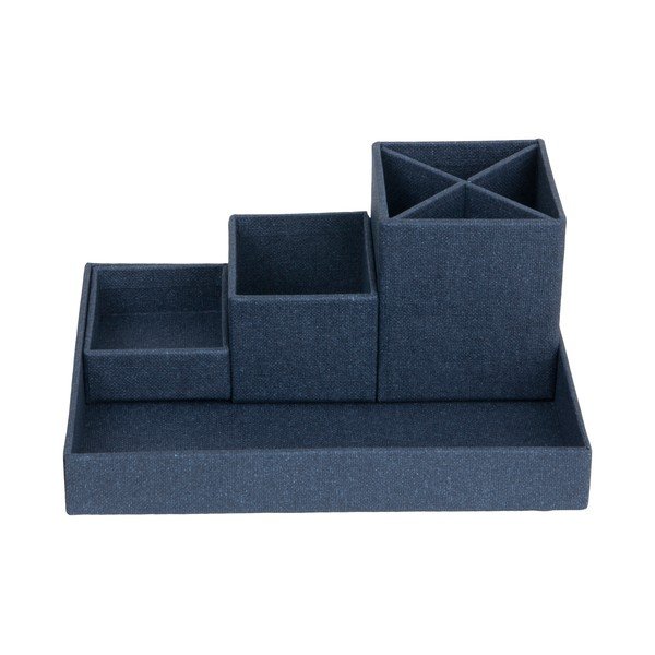 Tumši zils rakstāmgalda organizators ar 4 nodalījumiem Bigso Box Of Sweden Lena-image-3