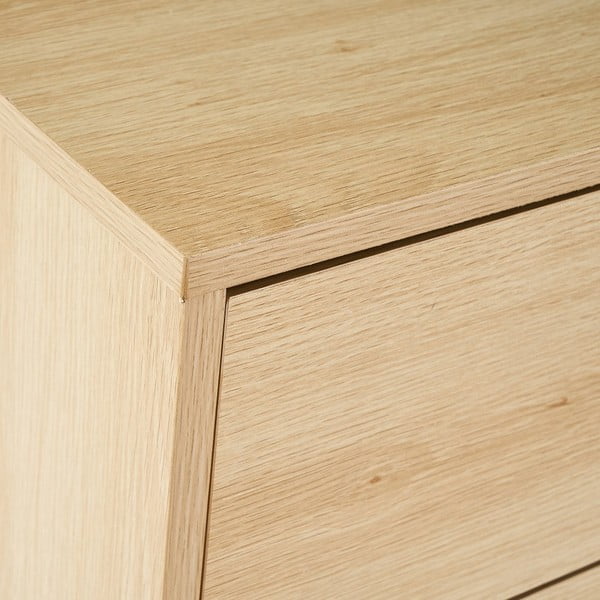 Dabīga toņa augsta kumode ar bērza koka imitāciju 60x97,5 cm – Casa Selección-image-4