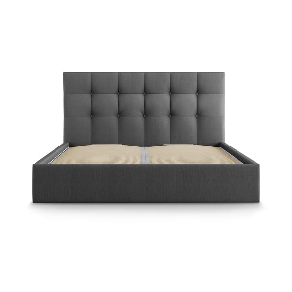 Tumši pelēka divguļamā gulta Mazzini Beds Nerin, 180 x 200 cm-image-2