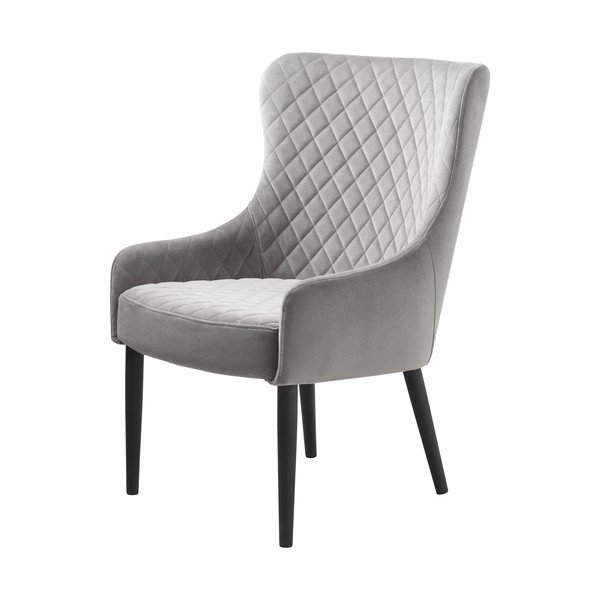 Gaiši pelēks samta atpūtas krēsls Ottowa – Unique Furniture