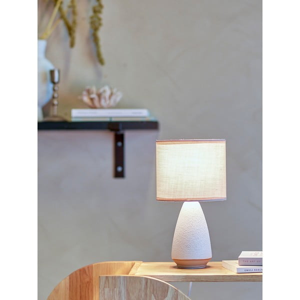 Balta/bēša galda lampa ar auduma abažūru (augstums 27,5 cm) Paprica – Bloomingville-image-2