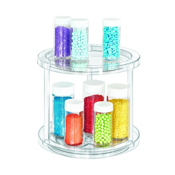 Apaļš rotējošs divlīmeņu konteineru statīvs iDesign The Home Edit, ⌀ 24,1 cm-image-4